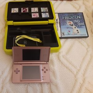 Nintendo Ds Lite Pink  with 6 games and case